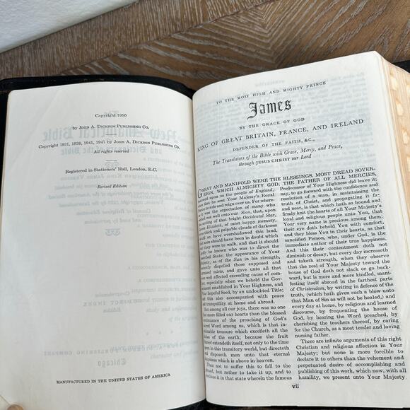 Holy Bible The New Analytical Bible & Dictionary King James Indexed 1950 Morocco - Picture 11 of 14